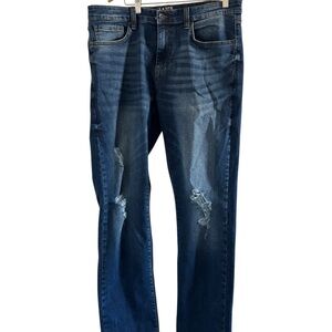 LAZER Men's Slim Fit Blue Distressed Jeans Size 34x32